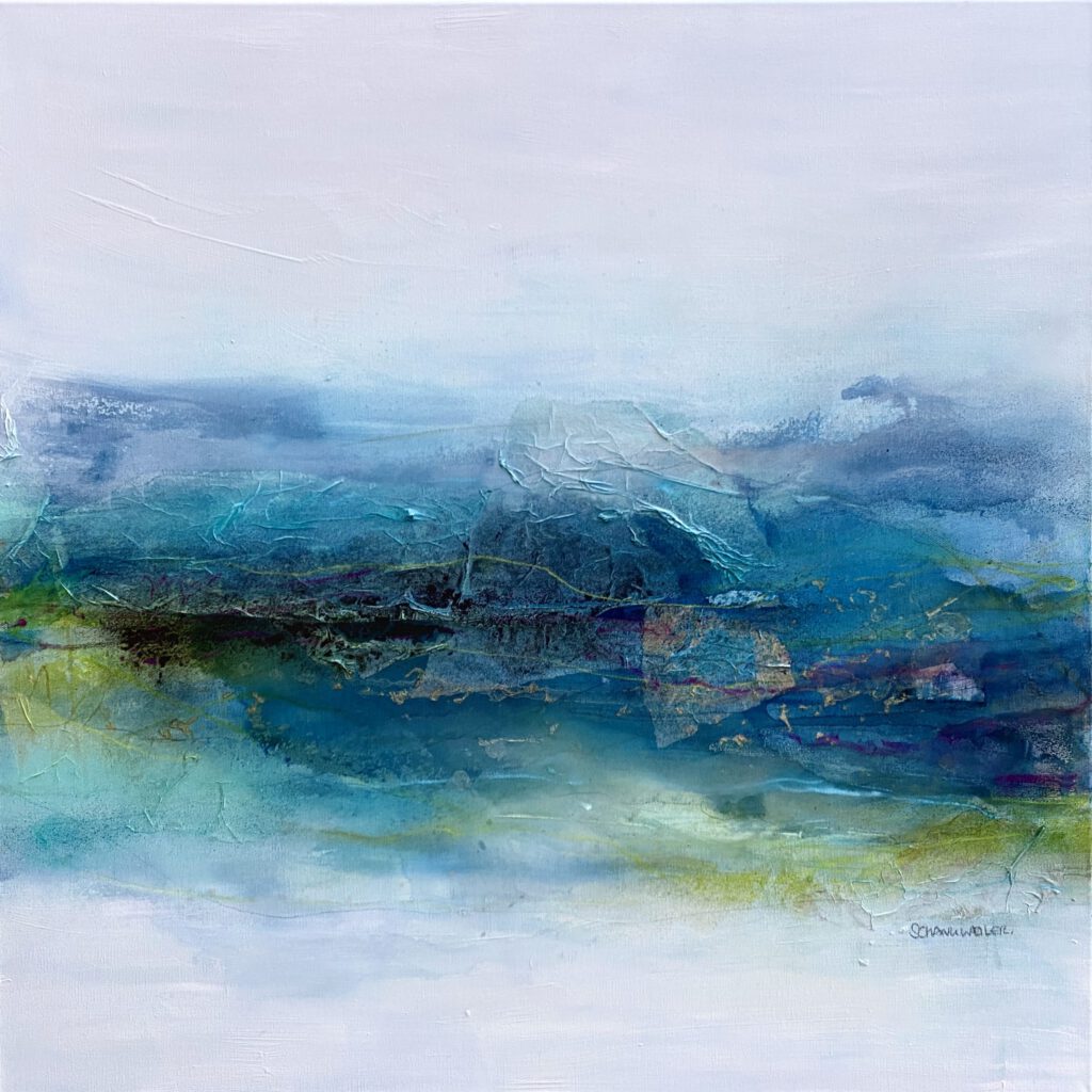 At the waterfront #3 - Mixed media on canvas - 80 x 80 cm