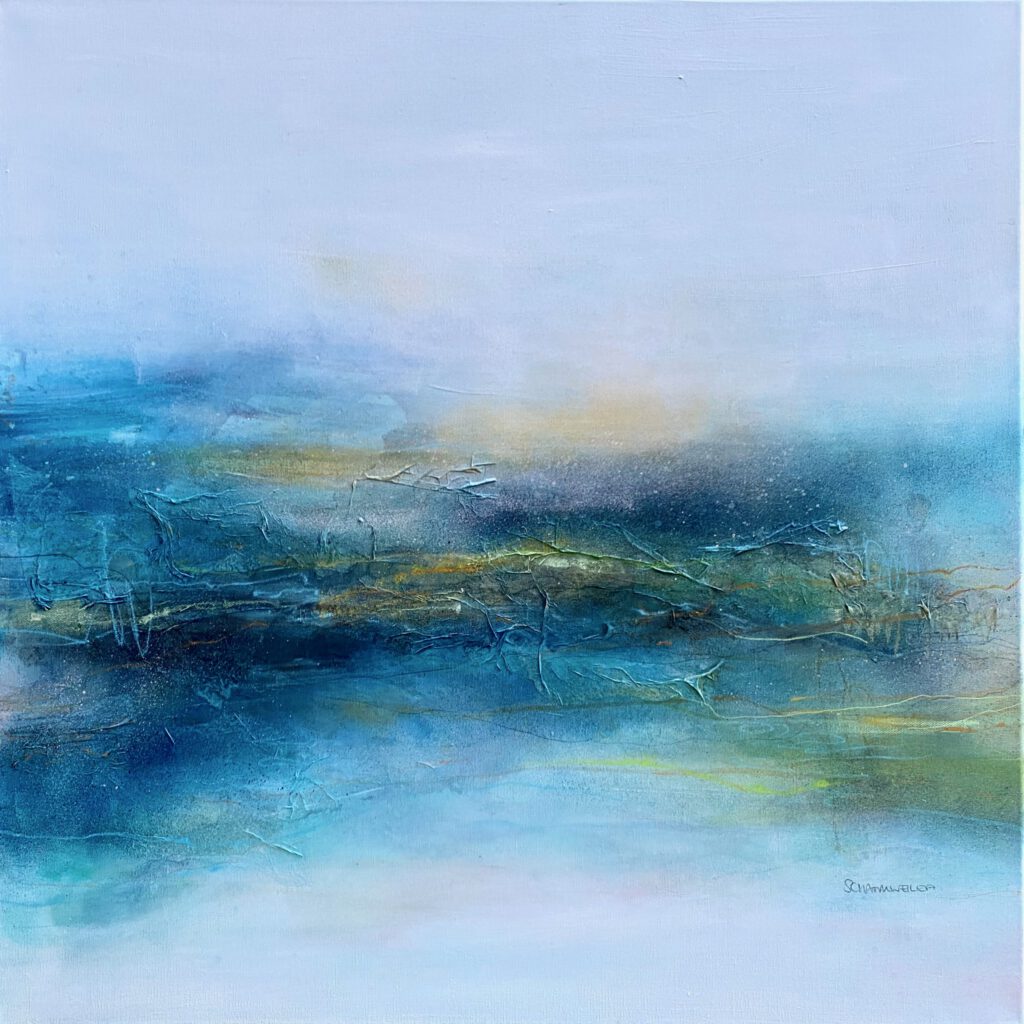 At the waterfront #4 - Mixed media on canvas - 80 x 80 cm