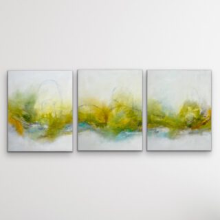 New work ✨ 

Soul Garden – Where the Light Grows

Light moves through layers of green, yellow and turquoise, creating a landscape that feels both vibrant and quiet.

This large triptych was painted as one continuous composition. Three individual canvases come together to evoke growth, openness and the uplifting energy of nature.

100 × 240 cm
Triptych: 3 × 100 × 80 cm
Acrylic on canvas, 2026
Original artwork
Available

For safe worldwide shipping, the canvases will be carefully shipped rolled.

Discover the artwork in my webshop via the link in my bio or send me a message for further information.

#AbstractArt #TriptychArt #NatureInspiredArt #ContemporaryPainting KirstenSchankweiler