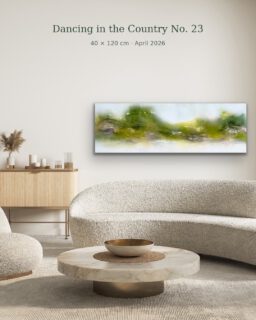 Some landscapes begin with a horizon. This one began with movement. 🌿

“Dancing in the Country No. 23” unfolds in layers of moss, olive and deep green. Dark marks, powdery transitions and soft touches of blush move across the wide canvas like fragments of a landscape remembered.

The panoramic format invites the eye to wander — through depth and openness, stillness and rhythm.

Dancing in the Country No. 23
40 × 120 cm
Created April 2026
Original abstract painting

Swipe to see the work in a room and discover its layered details.

Where does your eye travel first?

#abstractart #abstractpainting #contemporaryart #greenart #panoramicart #natureinspiredart #abstractlandscape #originalart #artdetails #interiorart #artcollector #kirstenschankweiler